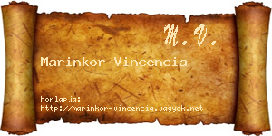Marinkor Vincencia névjegykártya
